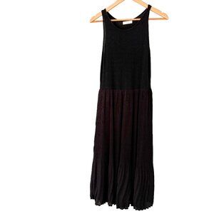 All : Row Black Sleeveless Midi‎ Dress – Size Small Classic Soft Minimalist